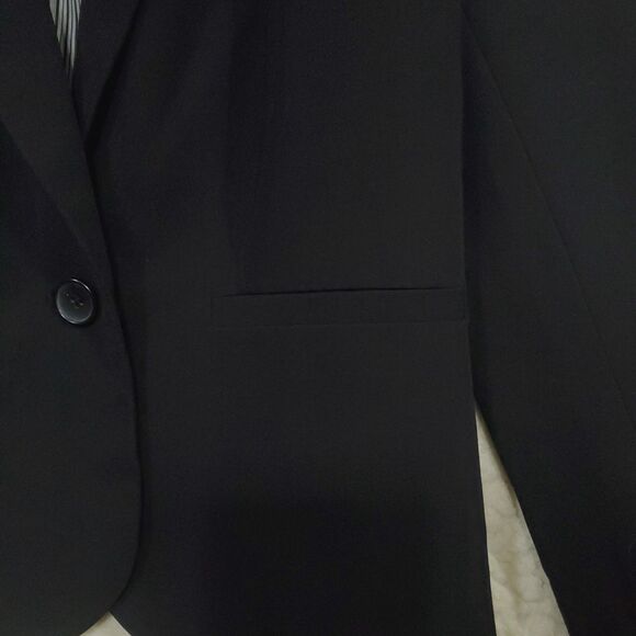 Worthington Blazer Women PS Petite Black One Button Collared Long Sleeve Lined - Picture 5 of 13